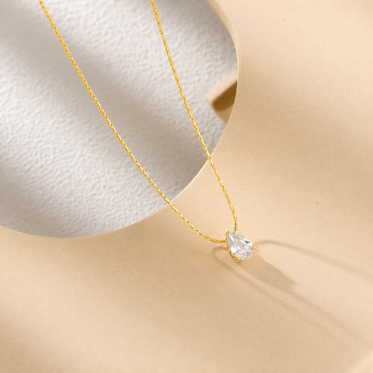 Gold Heart Crystal Necklace