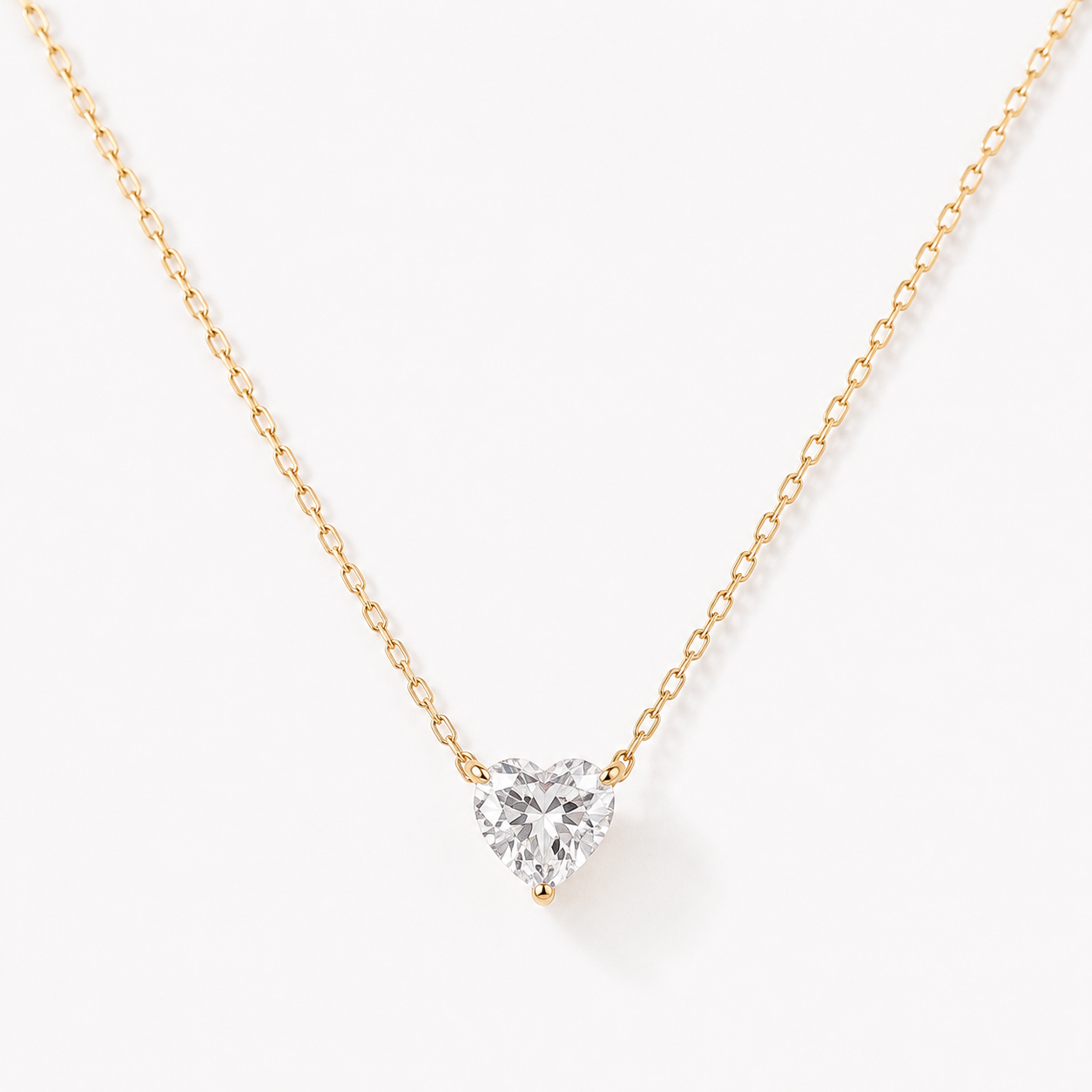 Minimal Heart Crystal Necklace