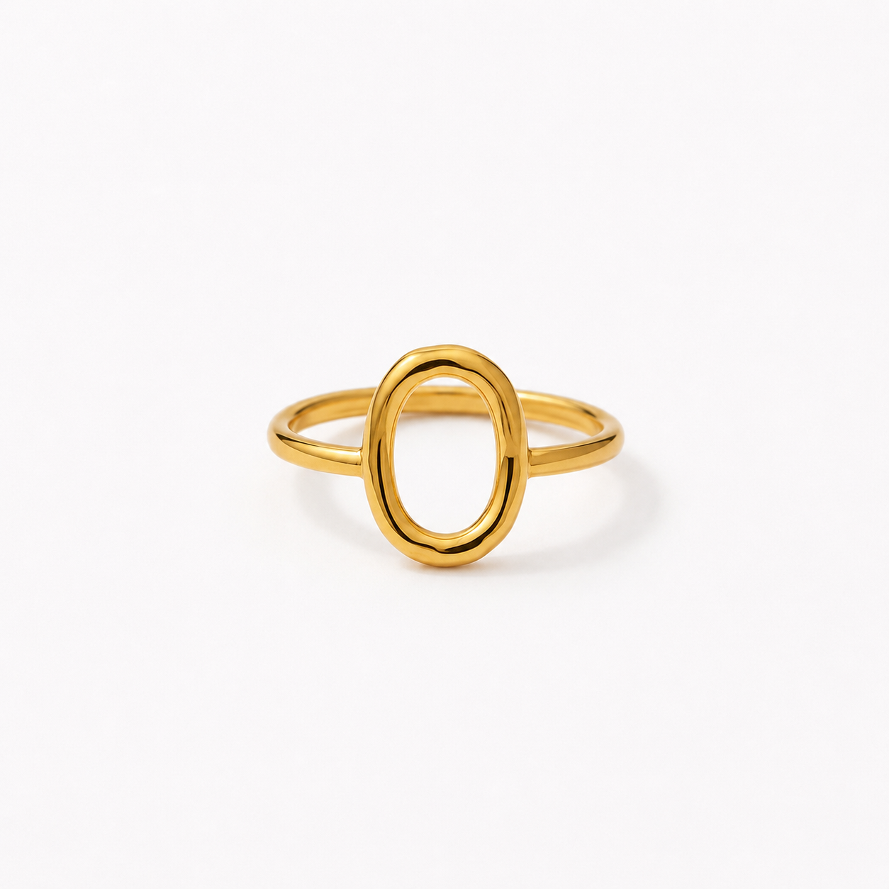 Minimal Gold Oval Ring
