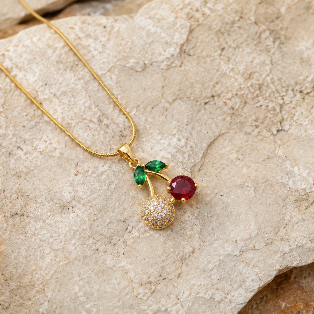 Cherry Gold Pendant Necklace
