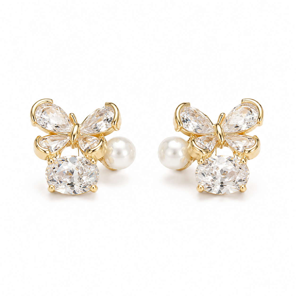 Butterfly Pearl Studs