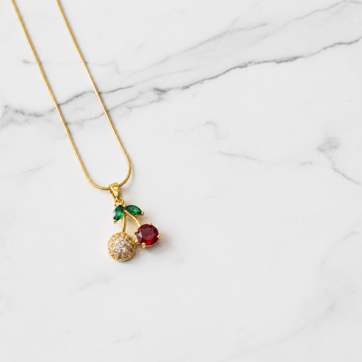 Cherry Gold Pendant Necklace