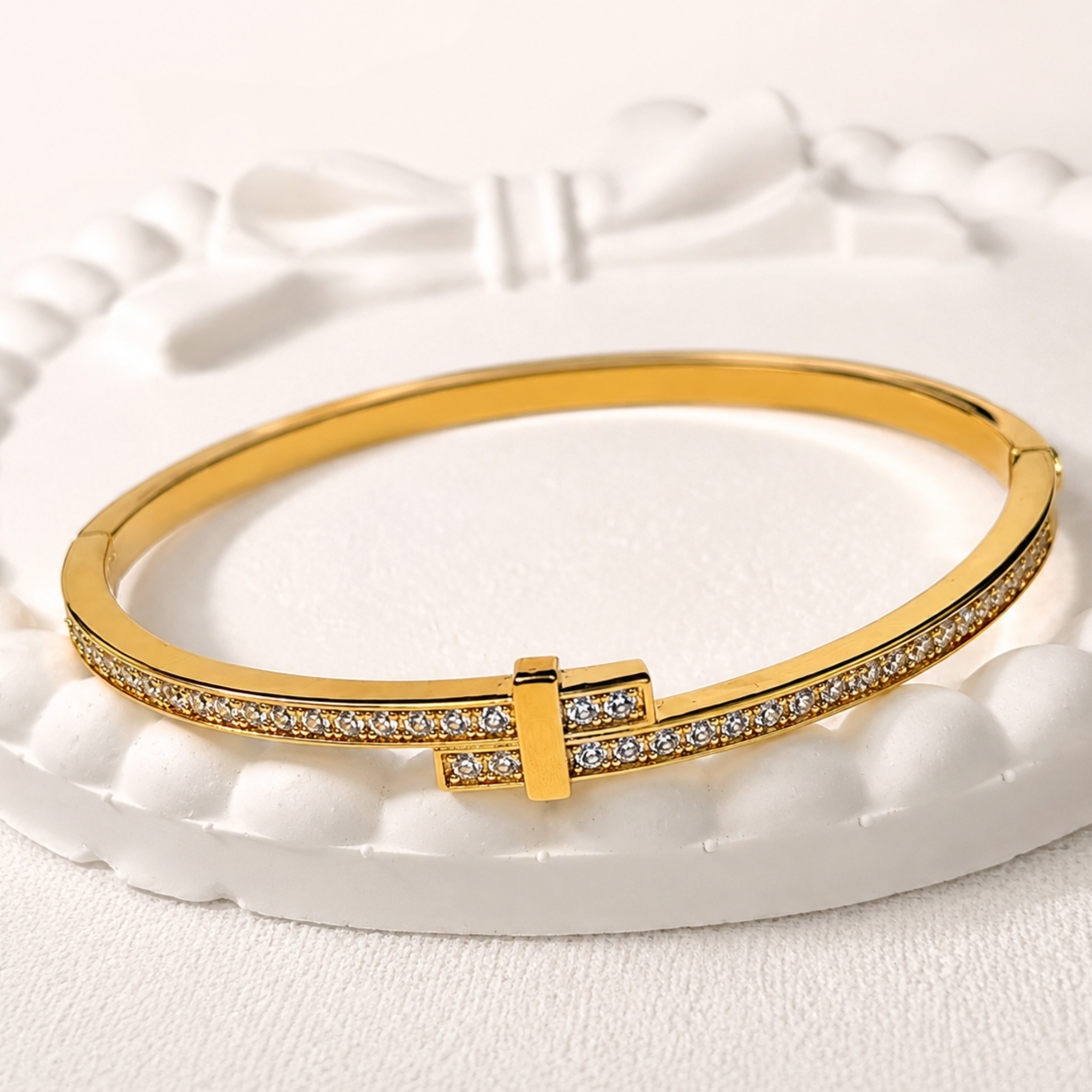 Celeste Crystal Gold Bangle