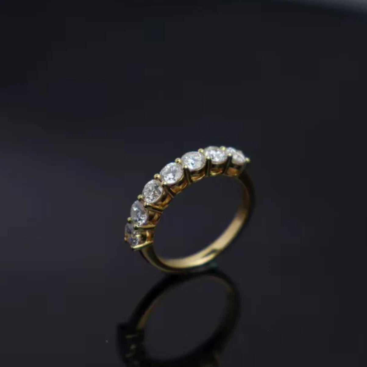 Diamond Style Half Band Gold Ring