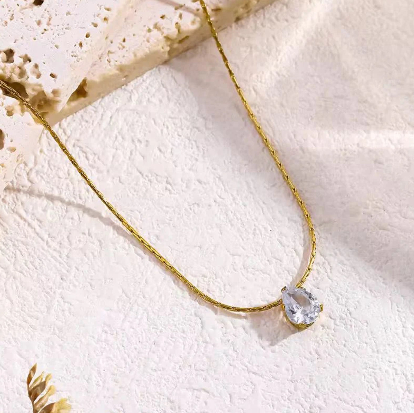 Gold Heart Crystal Necklace