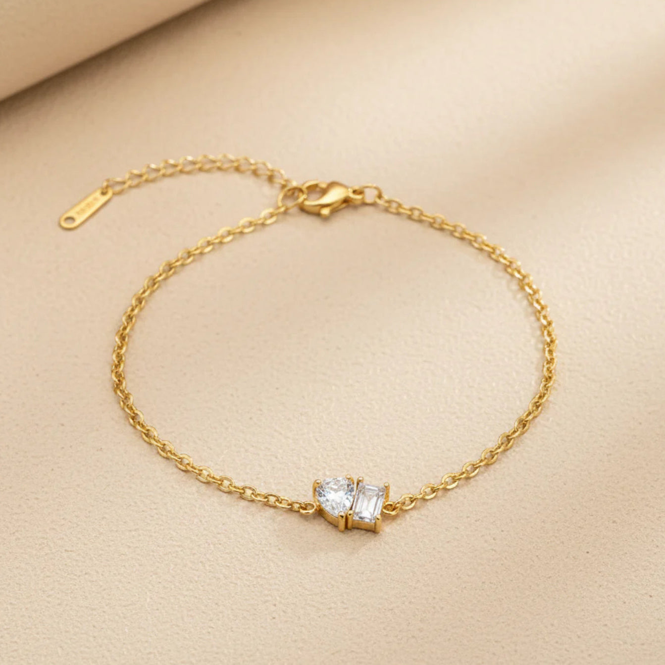 Double Crystal Chain Bracelet