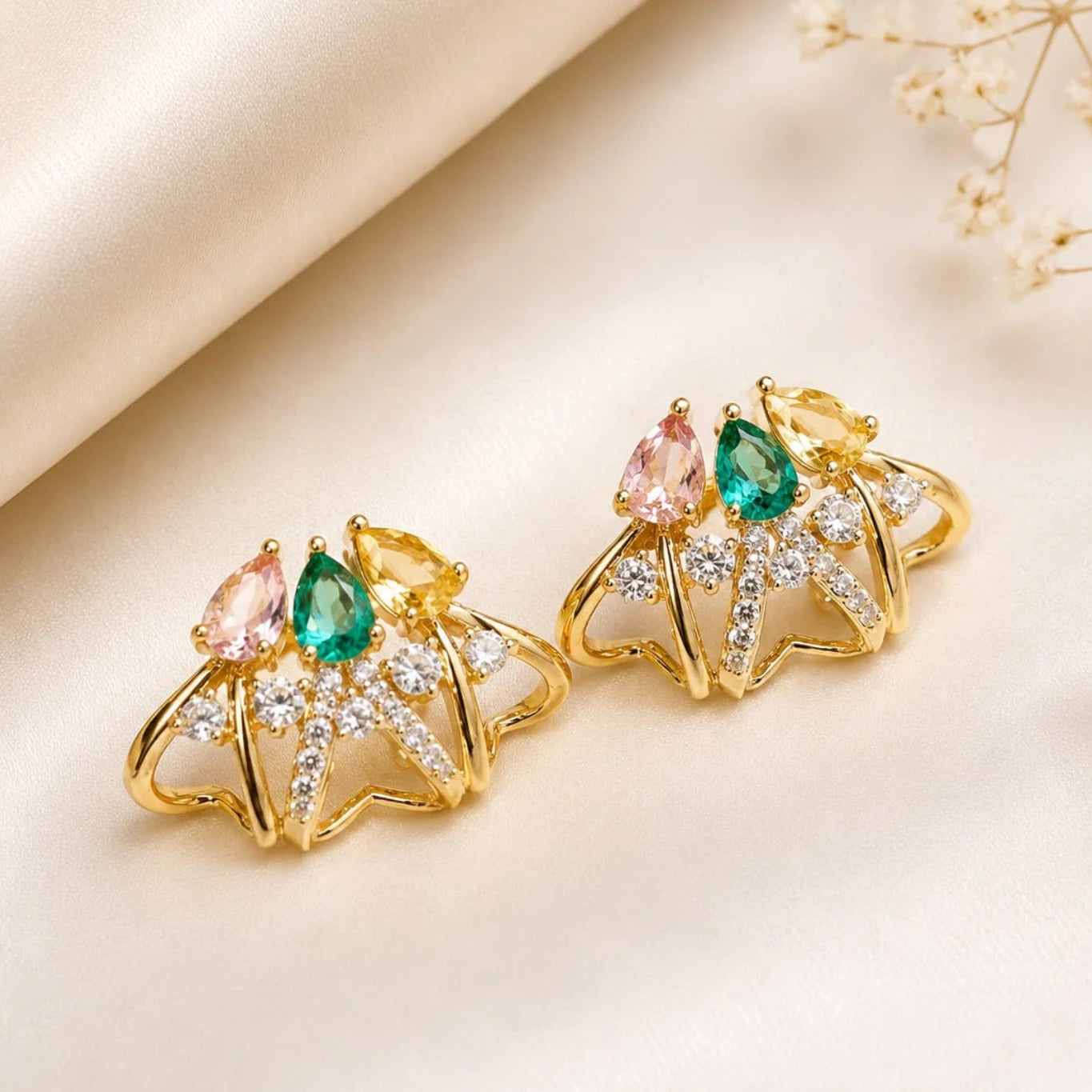 Multicolour Crystal Earrings