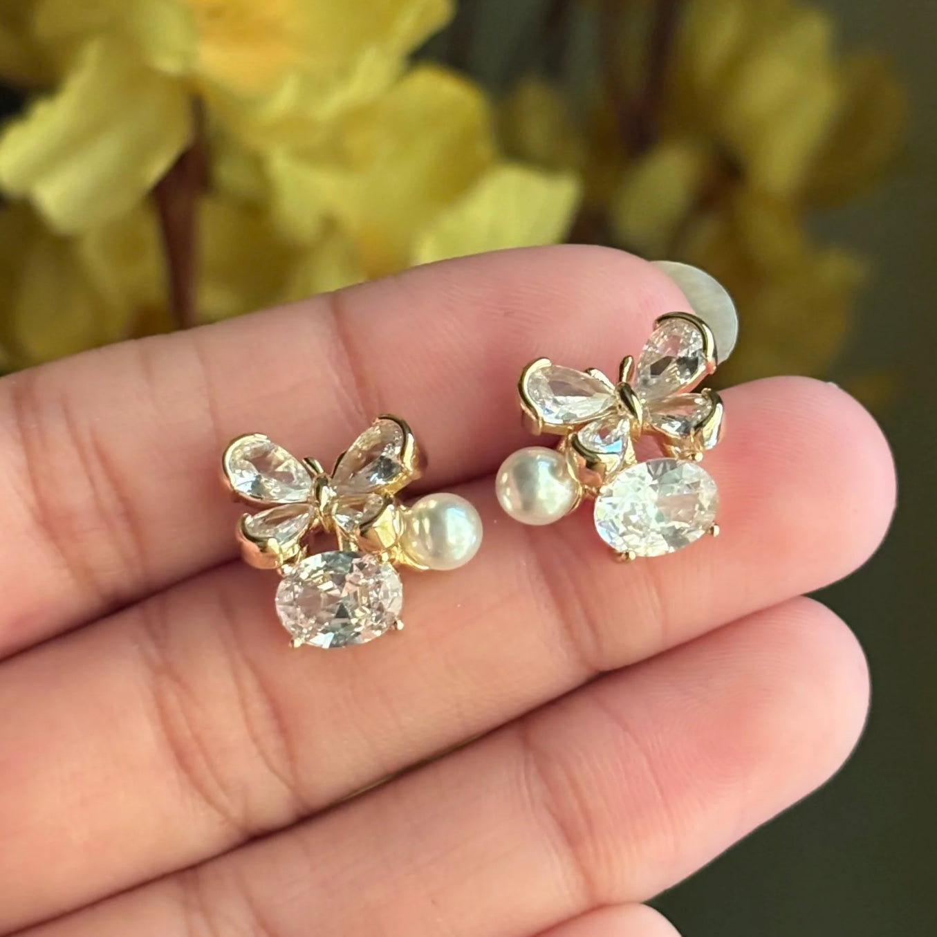 Butterfly Pearl Studs