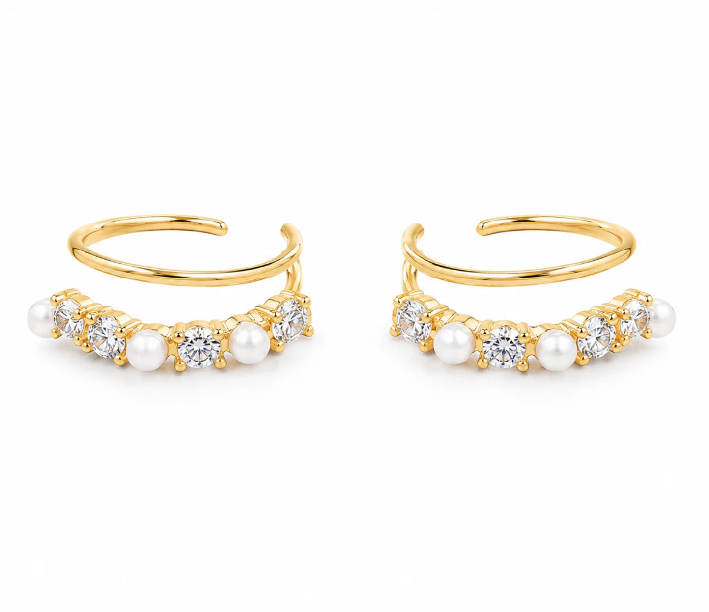 Pear Crystal Ear Cuffs